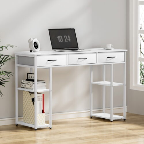 Artiss Computer Desk Drawer Shelves Study Table 120CM White - Image 5