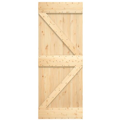 Sliding Door with Hardware Set 70x210cm Solid Wood Pine - Image 4