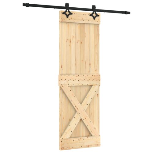 Sliding Door with Hardware Set 70x210cm Solid Wood Pine - Image 2