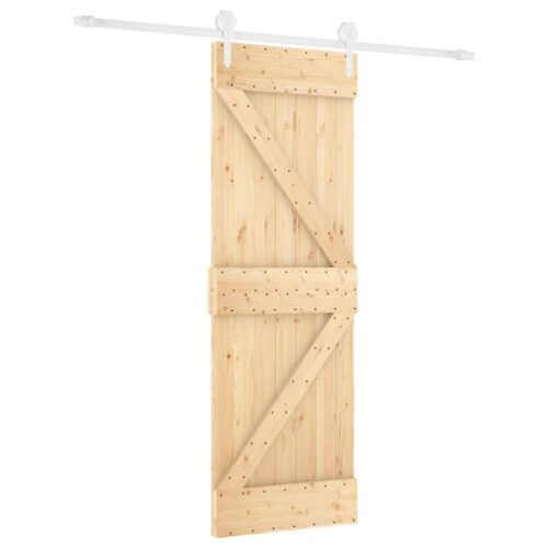 Sliding Barn Door Hardware Track Set Bedroom Interior Closet 70x210cm Solid Wood - Image 2