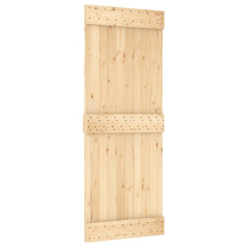 Sliding Door with Hardware Set 80x210cm Solid Wood Pine - Image 3