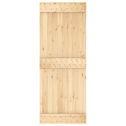Sliding Door with Hardware Set 80x210cm Solid Wood Pine - Image 4