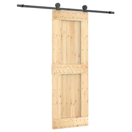 Sliding Door with Hardware Set 70x210cm Solid Wood Pine - Image 2