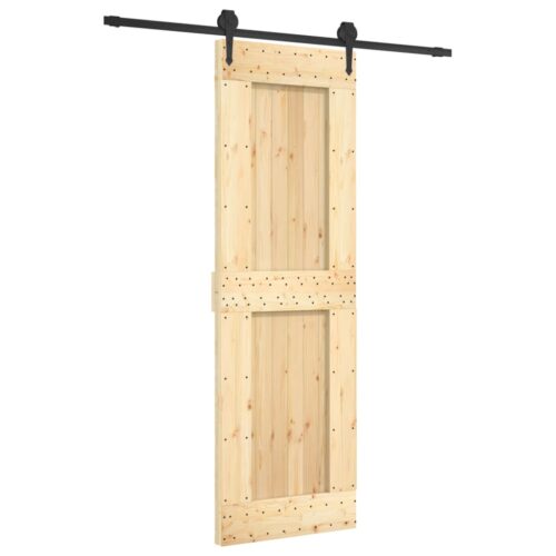 Sliding Door with Hardware Set 70x210cm Solid Wood Pine - Image 2