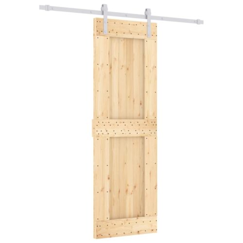 Sliding Barn Door Hardware Track Set Bedroom Interior Closet 70x210cm Solid Wood - Image 2
