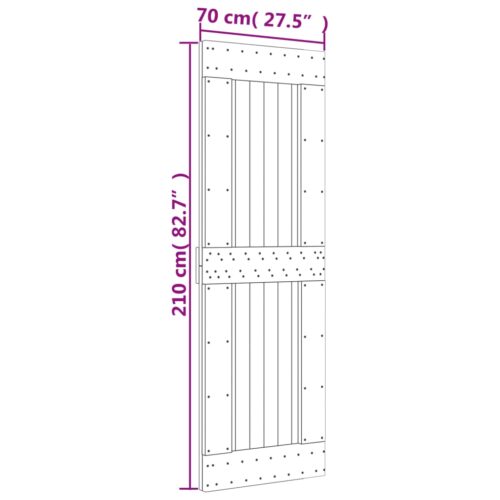 Sliding Barn Door Hardware Track Set Bedroom Interior Closet 70x210cm Solid Wood - Image 10