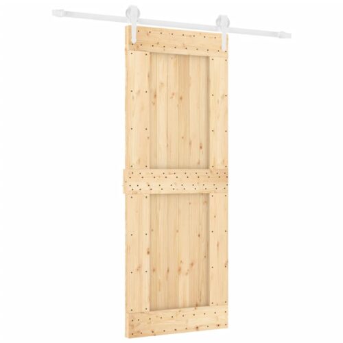 Sliding Barn Door Hardware Track Set Bedroom Interior Closet 80x210cm Solid Wood - Image 2