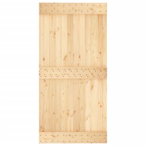 Sliding Door with Hardware Set 100x210cm Solid Wood Pine - Image 4