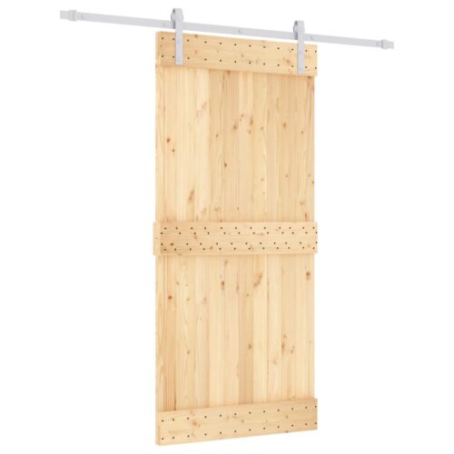 Sliding Barn Door Hardware Track Set Bedroom Interior Closet 95x210cm Solid Wood - Image 2