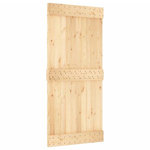Sliding Barn Door Hardware Track Set Bedroom Interior Closet 95x210cm Solid Wood - Image 3