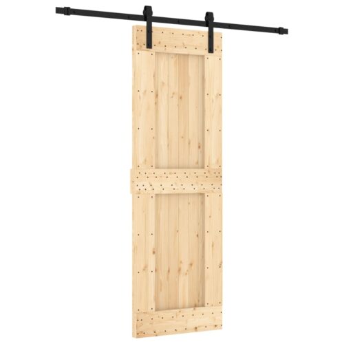 Sliding Door with Hardware Set 70x210cm Solid Wood Pine - Image 2