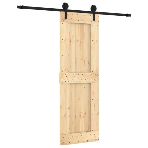 Sliding Door with Hardware Set 70x210cm Solid Wood Pine - Image 2