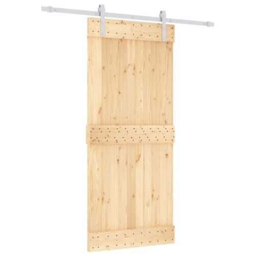 Sliding Barn Door Hardware Track Set Bedroom Interior Closet 90x210cm Solid Wood - Image 2
