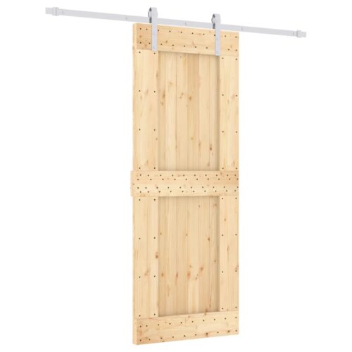 Sliding Barn Door Hardware Track Set Bedroom Interior Closet 80x210cm Solid Wood - Image 2