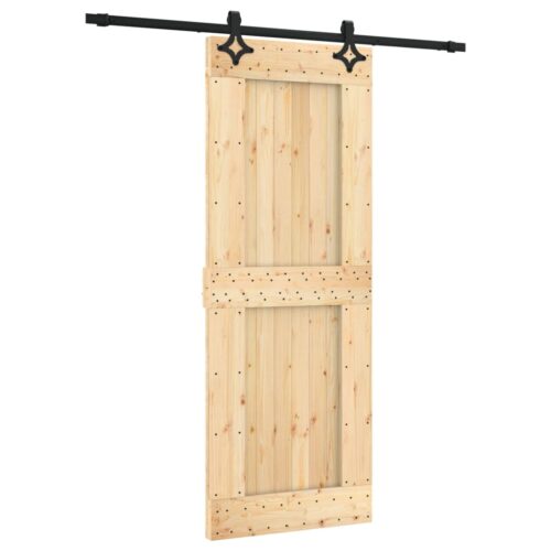 Sliding Door with Hardware Set 80x210cm Solid Wood Pine - Image 2