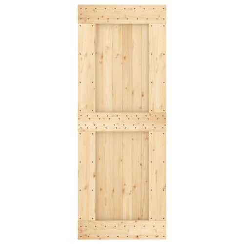 Sliding Door with Hardware Set 80x210cm Solid Wood Pine - Image 4