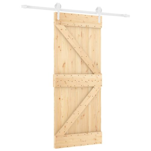 Sliding Barn Door Hardware Track Set Bedroom Interior Closet 85x210cm Solid Wood - Image 2
