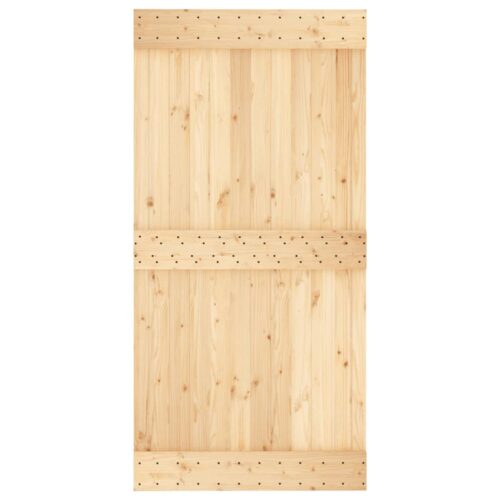 Sliding Door with Hardware Set 100x210cm Solid Wood Pine - Image 4