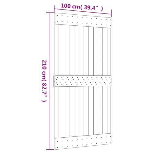Sliding Door with Hardware Set 100x210cm Solid Wood Pine - Image 11