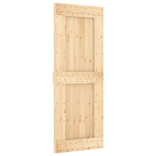 Sliding Barn Door Hardware Track Set Bedroom Closet 80x210cm Solid Wood Pine - Image 3