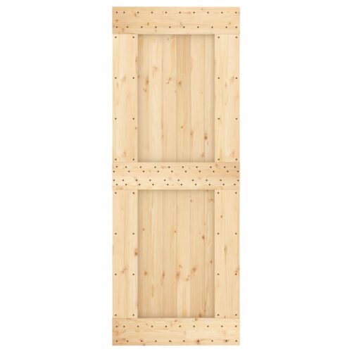 Sliding Barn Door Hardware Track Set Bedroom Closet 80x210cm Solid Wood Pine - Image 4