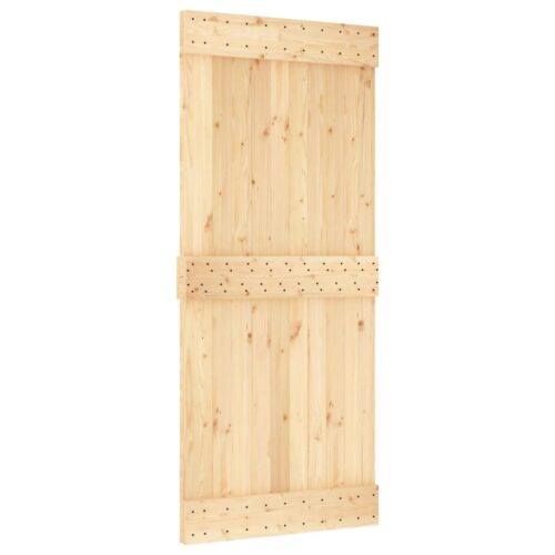Sliding Door with Hardware Set 90x210cm Solid Wood Pine - Image 3