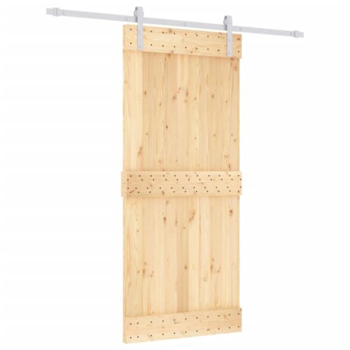 Sliding Barn Door Hardware Track Set Bedroom Closet 90x210cm Solid Wood Pine - Image 2