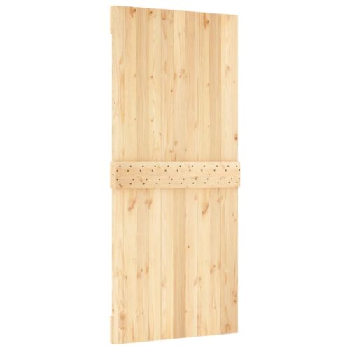 Sliding Door with Hardware Set 90x210cm Solid Wood Pine - Image 5