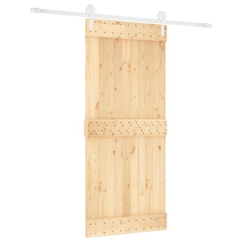 Sliding Barn Door Hardware Track Set Bedroom Closet 90x210cm Solid Wood Pine - Image 2