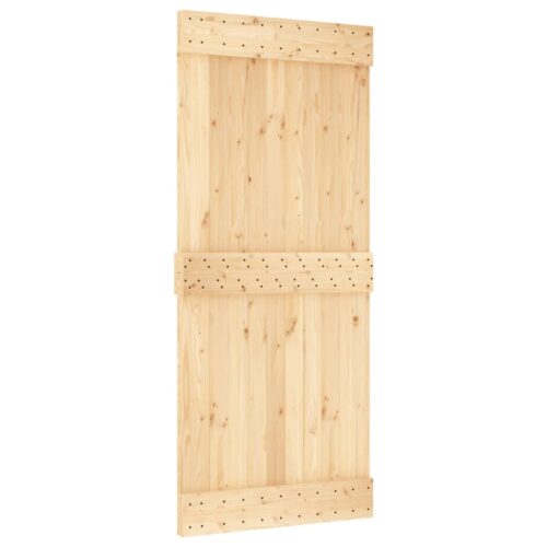 Sliding Barn Door Hardware Track Set Bedroom Closet 90x210cm Solid Wood Pine - Image 3