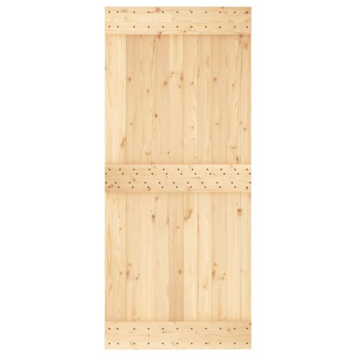 Sliding Barn Door Hardware Track Set Bedroom Closet 90x210cm Solid Wood Pine - Image 4