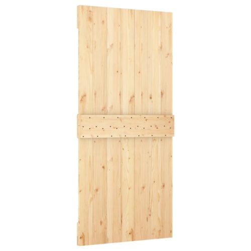 Sliding Door with Hardware Set 95x210cm Solid Wood Pine - Image 5