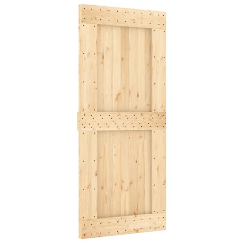 Sliding Door with Hardware Set 90x210cm Solid Wood Pine - Image 3