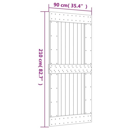 Sliding Door with Hardware Set 90x210cm Solid Wood Pine - Image 11