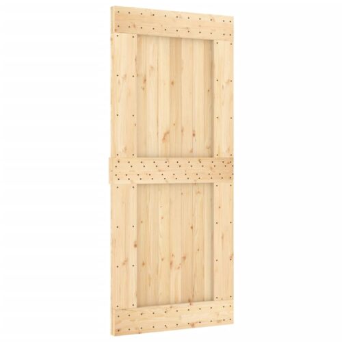 Sliding Barn Door Hardware Track Set Bedroom Closet 90x210cm Solid Wood Pine - Image 3