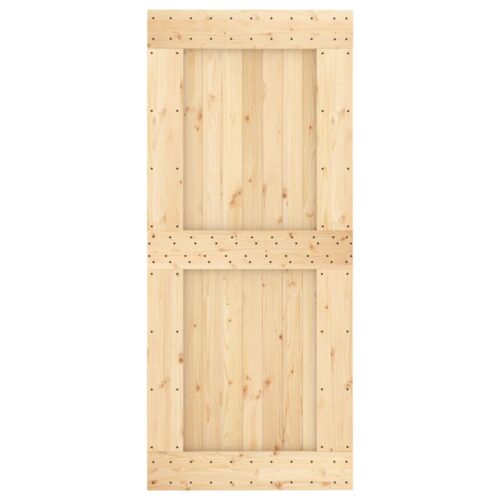 Sliding Barn Door Hardware Track Set Bedroom Closet 90x210cm Solid Wood Pine - Image 4