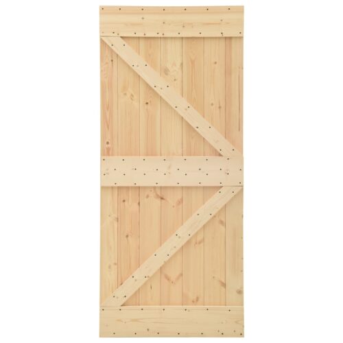 Sliding Door with Hardware Set 100x210cm Solid Pine Wood - Image 3