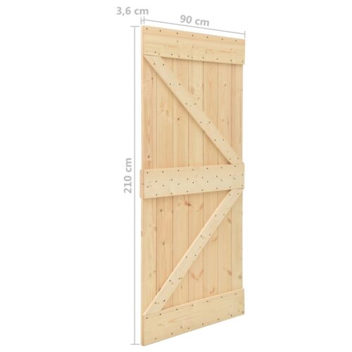 Sliding Door with Hardware Set 90x210cm Solid Pine Wood - Image 11