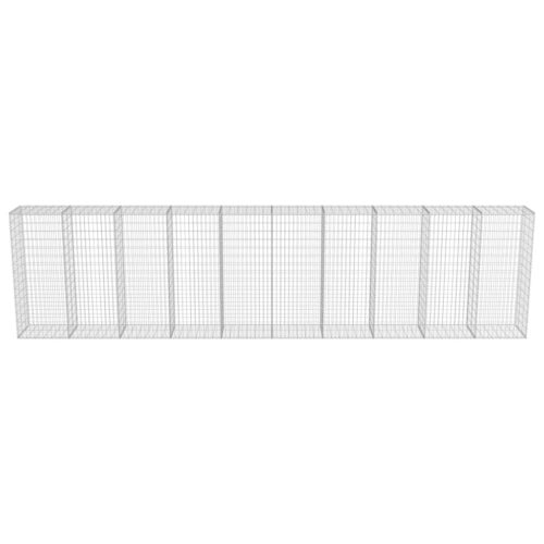 Gabion Wall with Covers Galvanised Steel 600x50x150cm Wire Fence Cage Fencing - Image 4