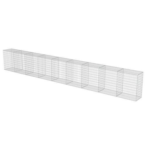 Gabion Wall with Covers Galvanised Steel 900x50x100cm Wire Fence Wall Cage Fencing - Image 3