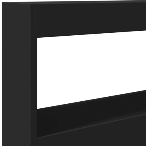 Headboard Cabinet with LED Black 100x17x102cm - Image 9