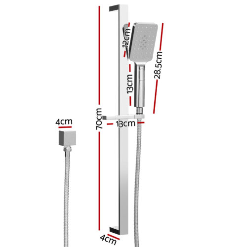 Handheld Shower Head Set 3.1'' High Pressure Silver - Image 2