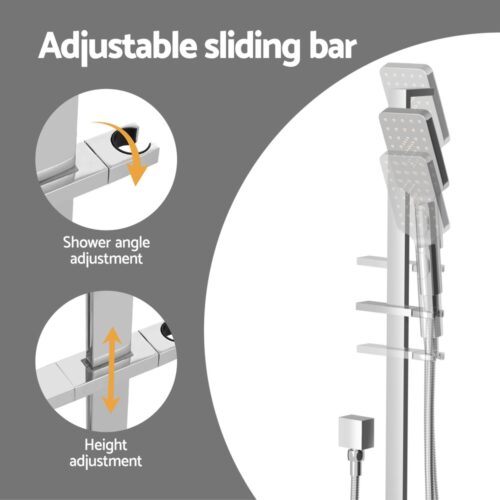 Handheld Shower Head Set 3.1'' High Pressure Silver - Image 6