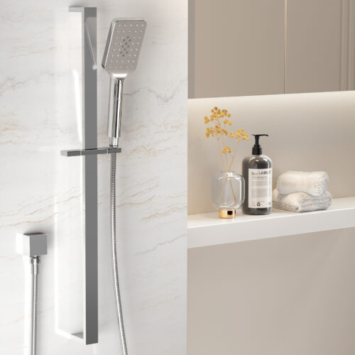 Handheld Shower Head Set 3.1'' High Pressure Silver - Image 7