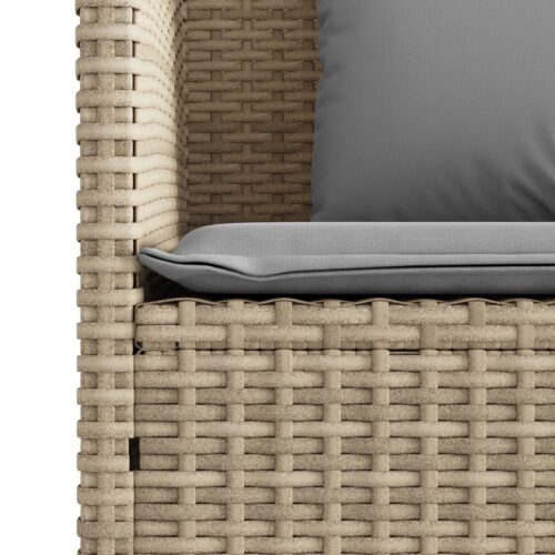 Garden Bench with Cushions Beige Poly Rattan - Image 9