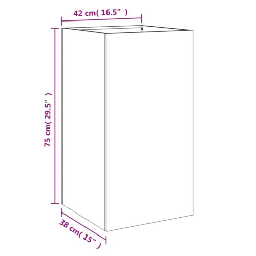 Raised Garden Bed Grow Box Pot Planter Cold Rolled Steel Anthracite 42x38x75cm - Image 8