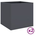 Planters 2pcs Anthracite 42x40x39cm Cold-rolLED teel