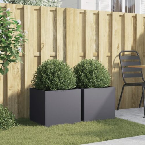 Planters 2pcs Anthracite 42x40x39cm Cold-rolLED teel - Image 3