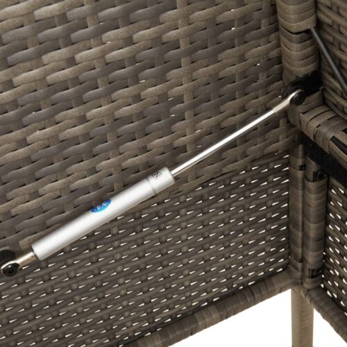 Garden Bench with Cushions Grey Poly Rattan - Image 8