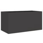 Raised Garden Bed Grow Box Pot Planter Cold Rolled Steel Black 62x30x29 cm